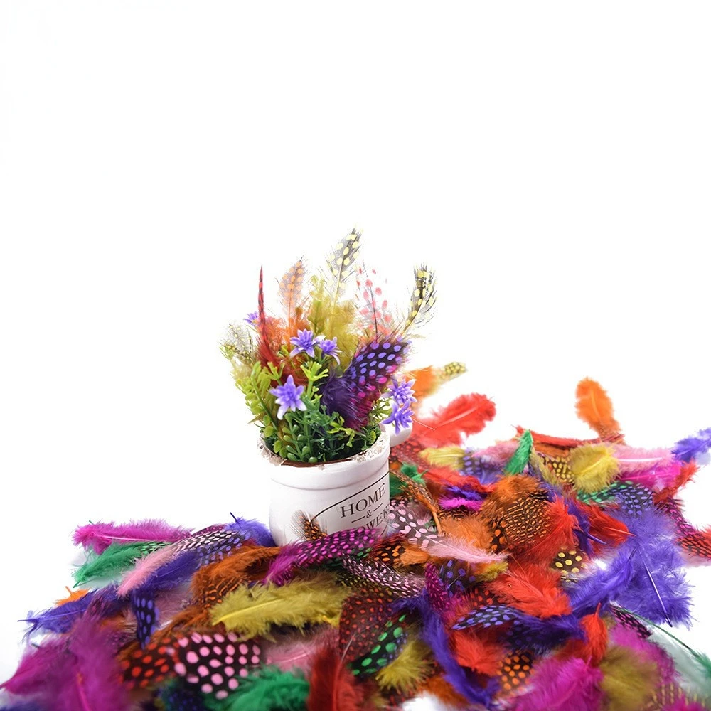 Manufacturers wholesale colour Pheasant feather natural color pearl chicken feather  pearl spotted feathers