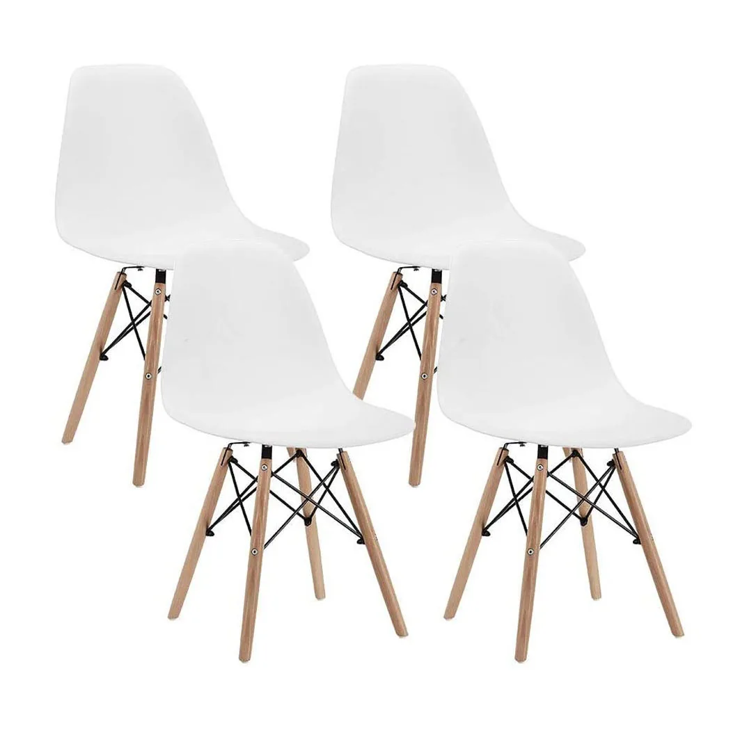 
Modern Design Wholesale Cheap Dinning Chair White PP Plastic Dinner Room Kitchen Dining Chairs With Wooden Legs For Sale 