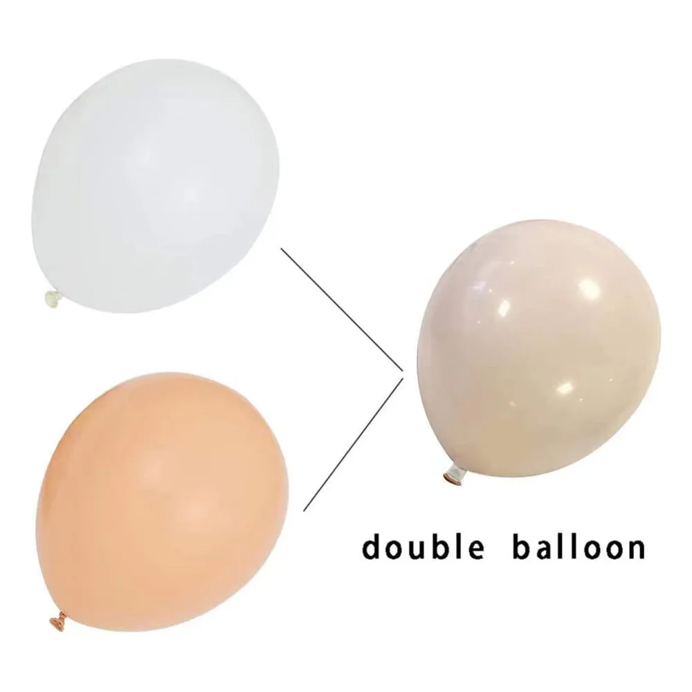 117pcs Matte Nude Color Pearlized White Balloon Set Pink Wedding Balloons Arch Garland
