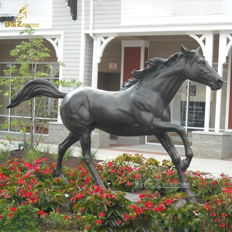 Garden animal sculpture life size bronze running horse statue