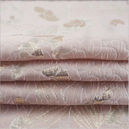
Good Quality Low Price American Style Gold Silver Flowers Jacquard Brocade Fabric for Dress clothes 