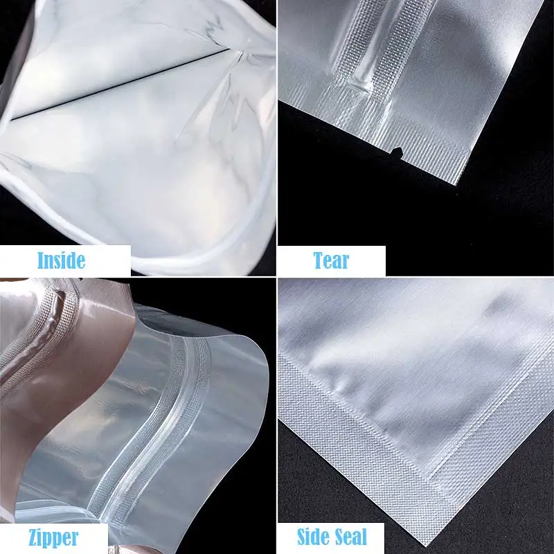 Heat Sealing Mylar Aluminum Foil Bags Reusable Mylar Storage Bags With Sheets Self-Adhesive Label Stickers Mylar Bag For Food