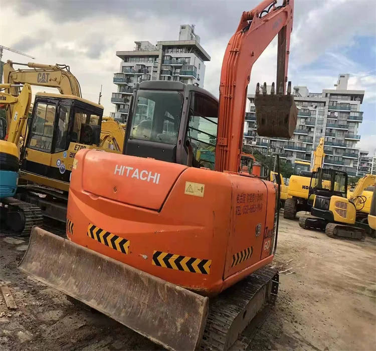 original color HITACHI ZX60 6 ton used second hand mini excavator made in Japan