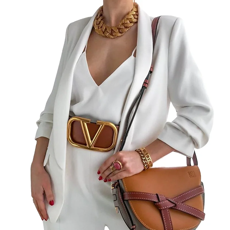 2021 Высококачественная Роскошная однотонная простая Женская одежда, куртка, городская элегантная женская куртка, блейзеры, Женская куртка