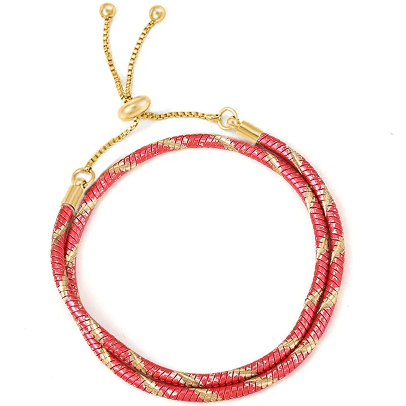 3mm Colorful Double Loop Leather Rope Bracelet DIY Leather Bracelet Basic Chain fit charms making necklace keychain Factory