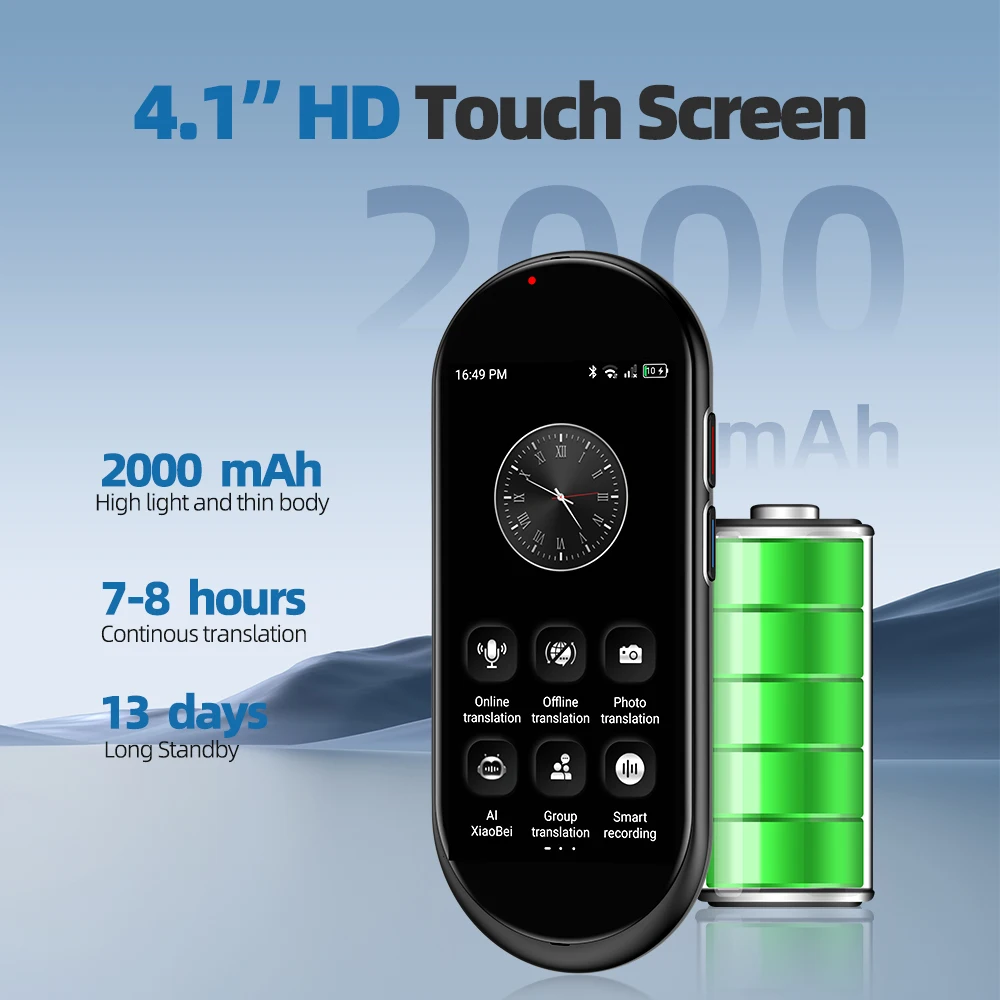 Factory Wholesale Smart Translator Support 139languages Translation with AI Assistant Touch Screen for Business Daily Life