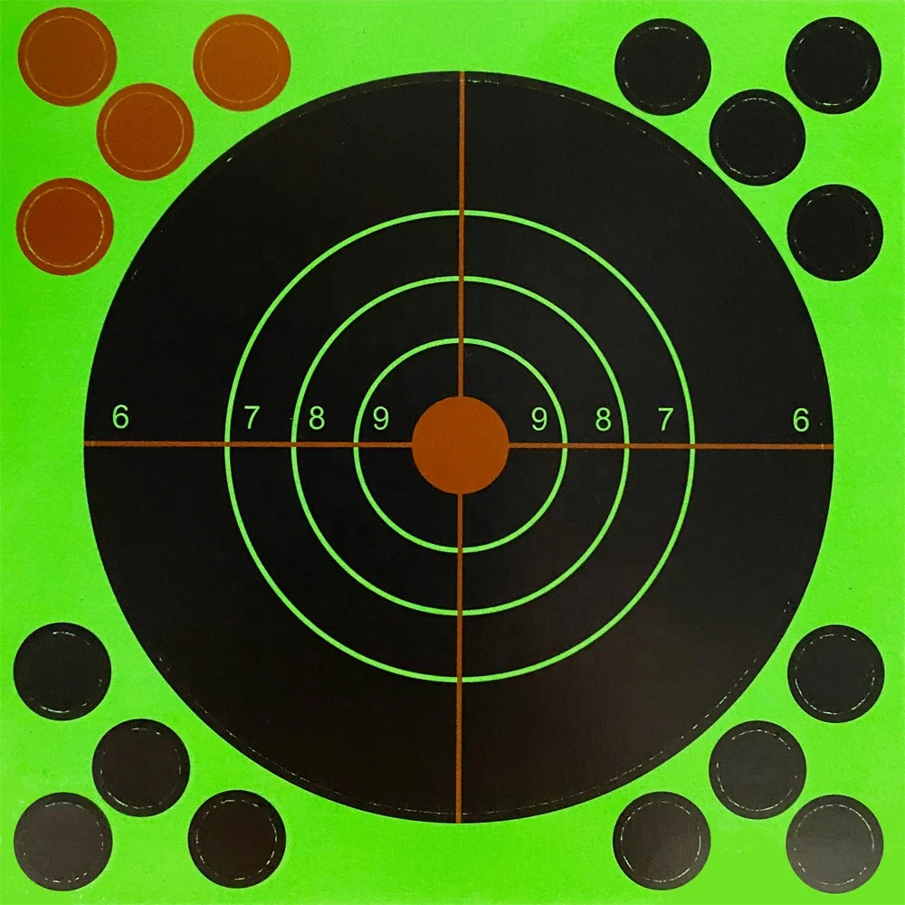 Bright green bulls~eye splash splatter Adhesive shooting Paper Target