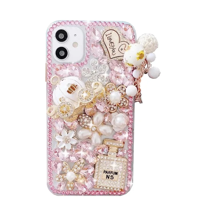
Crystal Rhinestone Bling Full Diamond Glitter Shining Phone Case Cover for smartphone 6,7,8,11,12,X,XR 