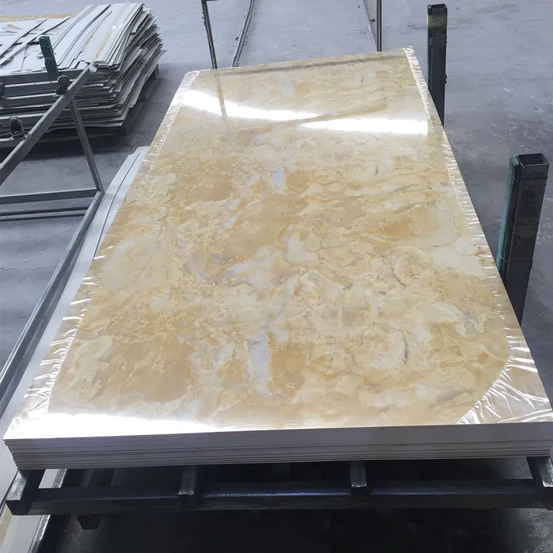 Alisba Factory Custom Interior Decoration Mould Proof Flexible Wall Panel Uv Pvc Marble Sheet Wall Panel for Home Decor