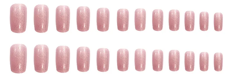 Full cover Acrylic press on nails custom in private label false nails in artificial fingernails long square shape 24pcs