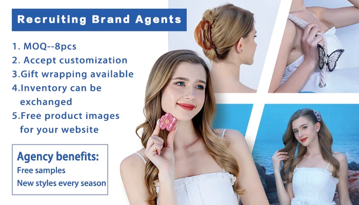 YIYI Factory price gold contour line sky blue glitter hair claw lovely butterfly fairy solid color hair clips acetate material