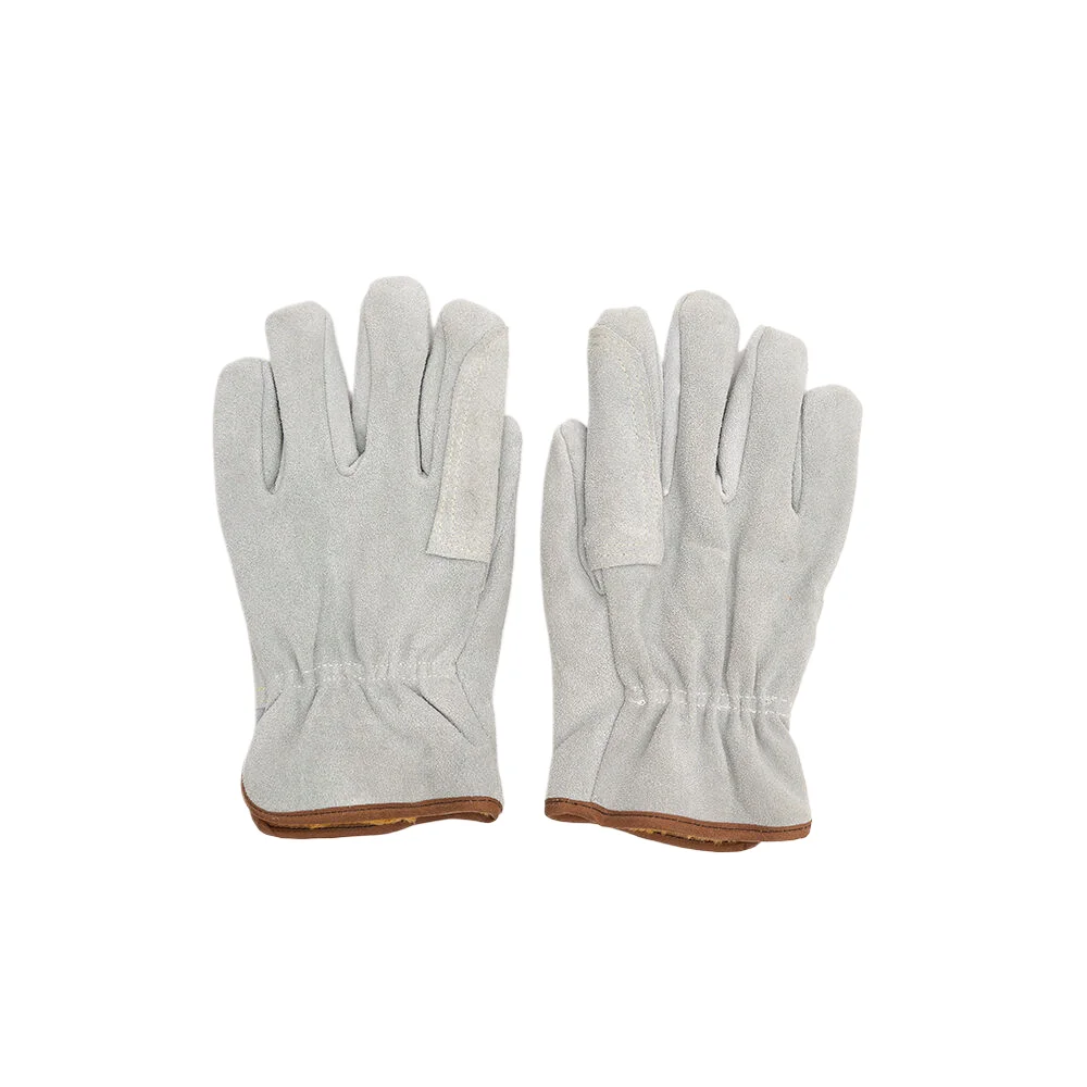 Cowhide split Leather  double palm Glove custom industrial construction safety working  Protection Heavy Duty  Gloves boa lining