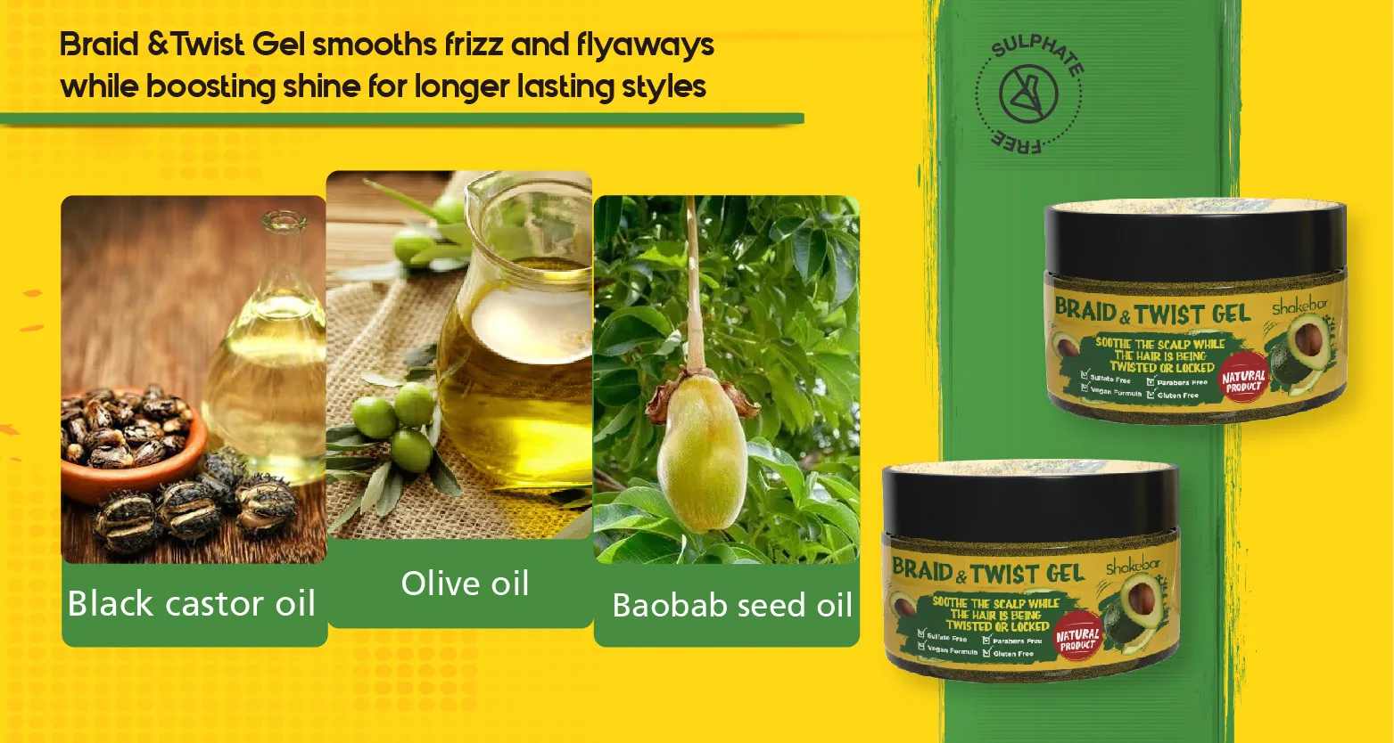 Shakebar Brand new hair braiding private labeling lock and twist gel with high quality