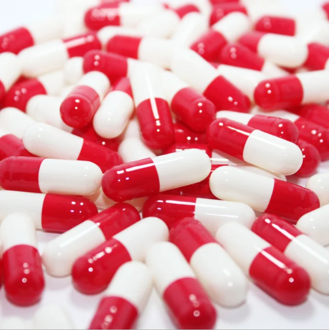 Custom Empty Separated Bovine Gelatin Capsules Size 000 00 0 1 Red White Empty Gelatin Capsules