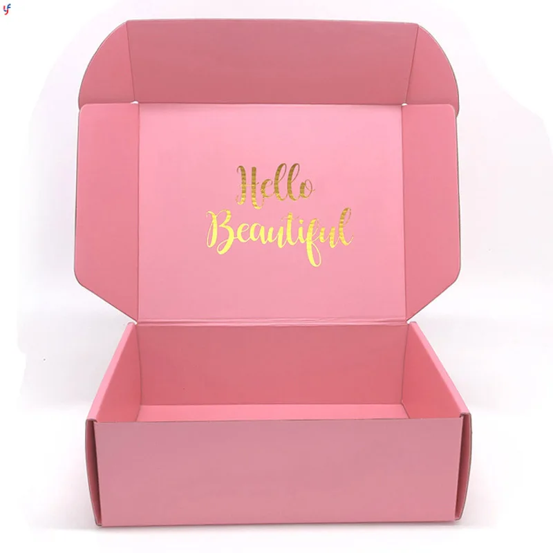 Custom Logo Cardboard Cartons Shipping Mailer Box Pink Cosmetic Set Cosmetics Mailing Skin Care Corrugated Packaging Boxes