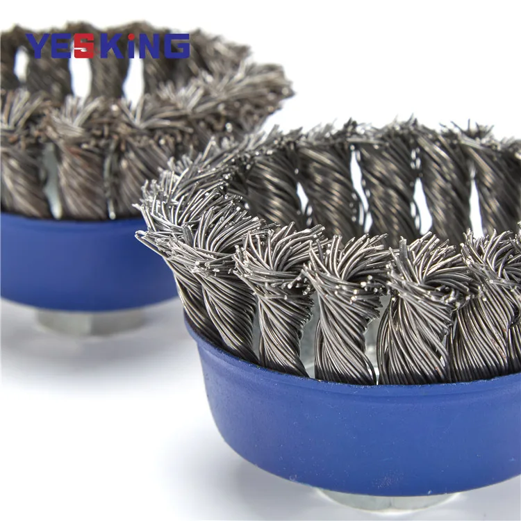 
Industrial polishing brush twisted knot stainless steel cup shaped polishing brush stainless steel abrasive wire brushes set 