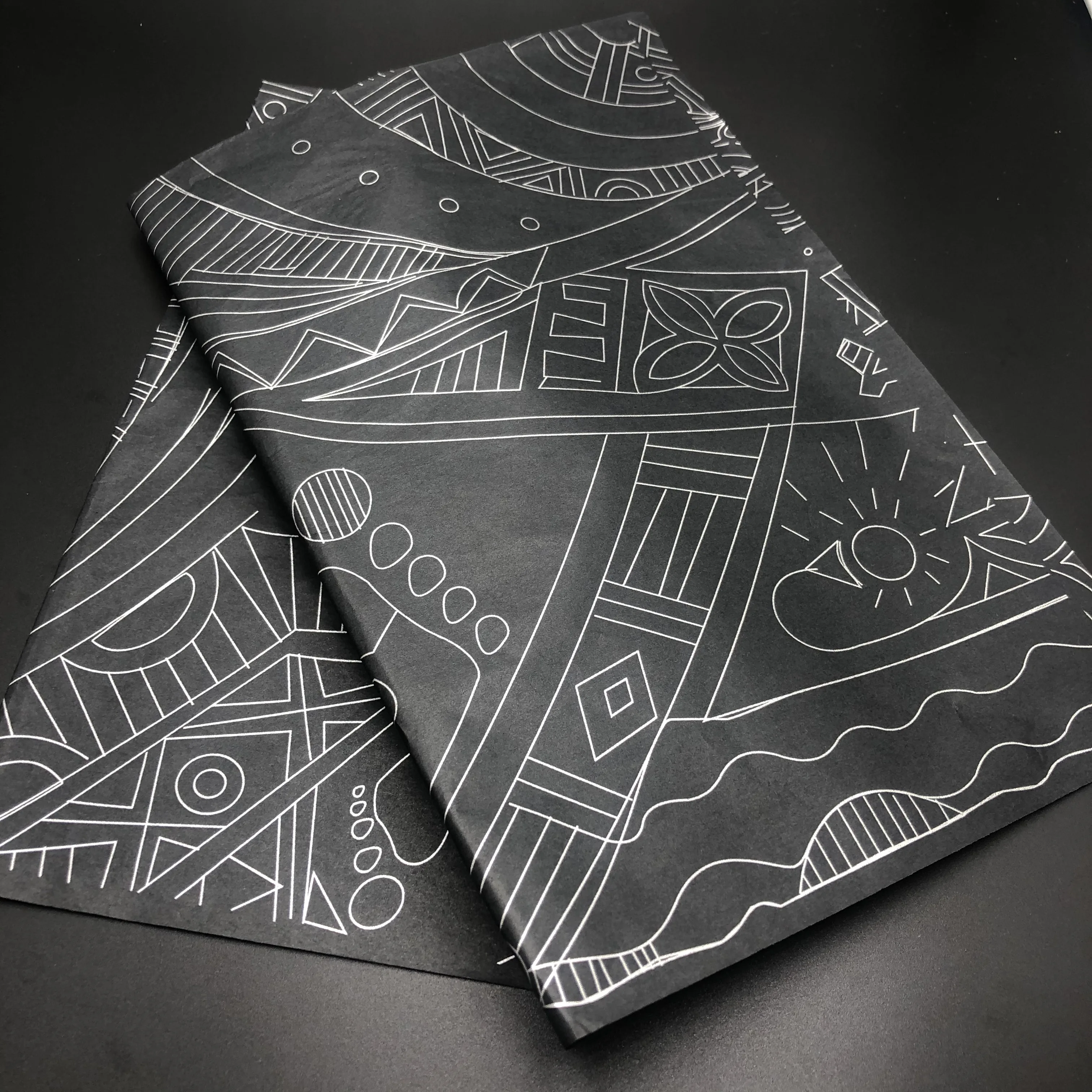 Silver Print Colorful Tissue Wrapping Paper / Gift Wrap / Silver Tissue Paper