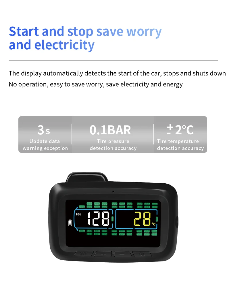 199psi tpms Supports 40 external sensors Truck Van Wheels RV Trailer Bus Tire Pressure Monitoring System