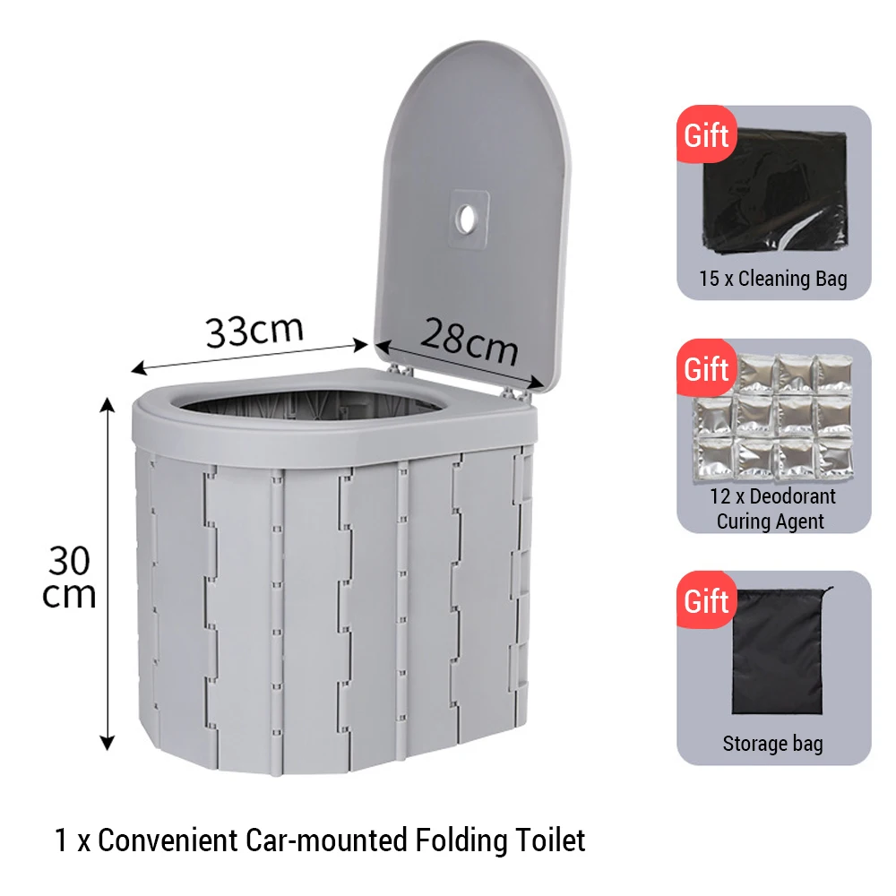 Portable Toilet for Camping Convenient Car-mounted Folding Travel Outdoor Potty Odor-proof and Non-slip