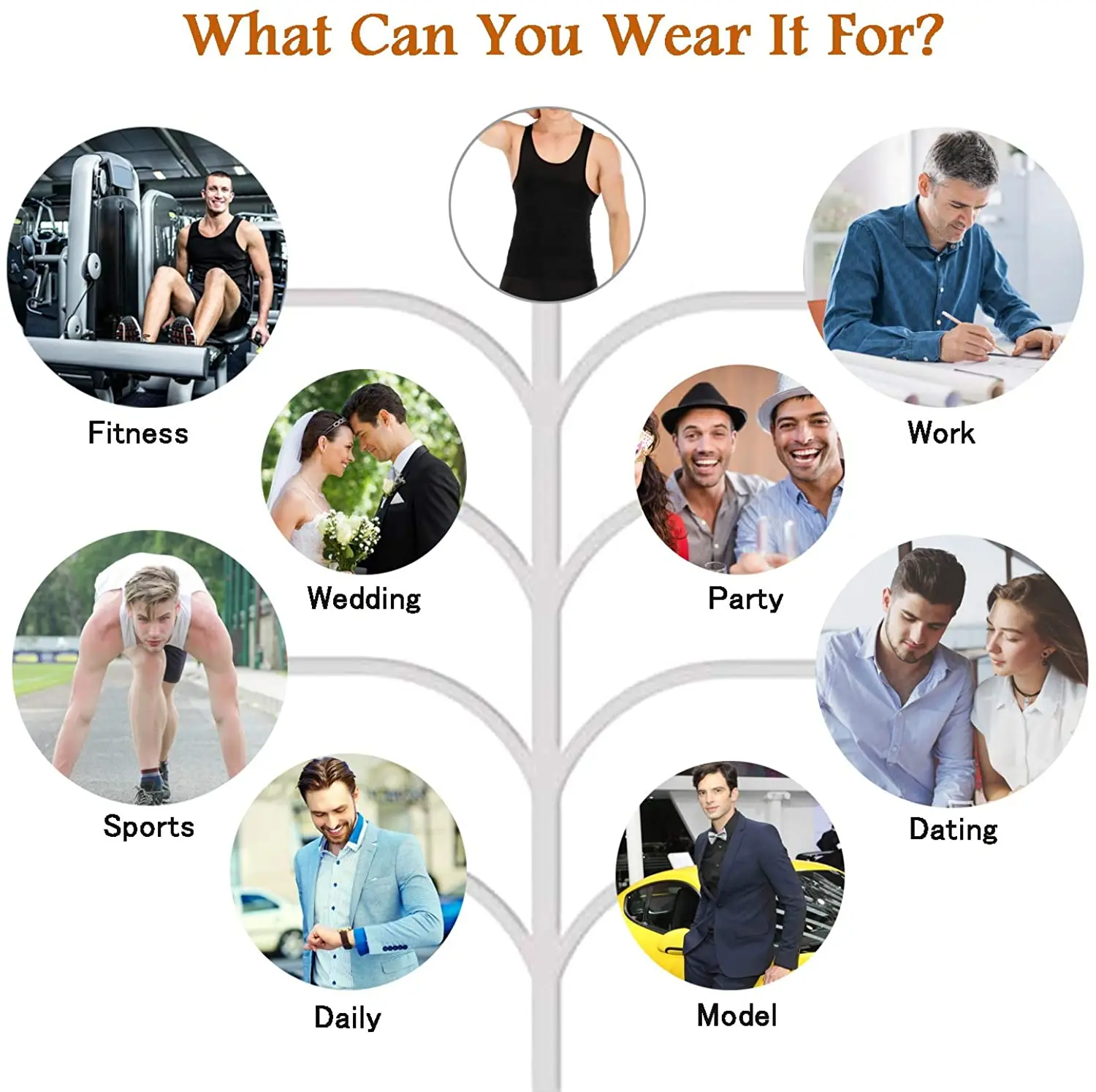  Mens Compression Body Shaper Workout Top Slimming Shapewear Shirt Abdomen