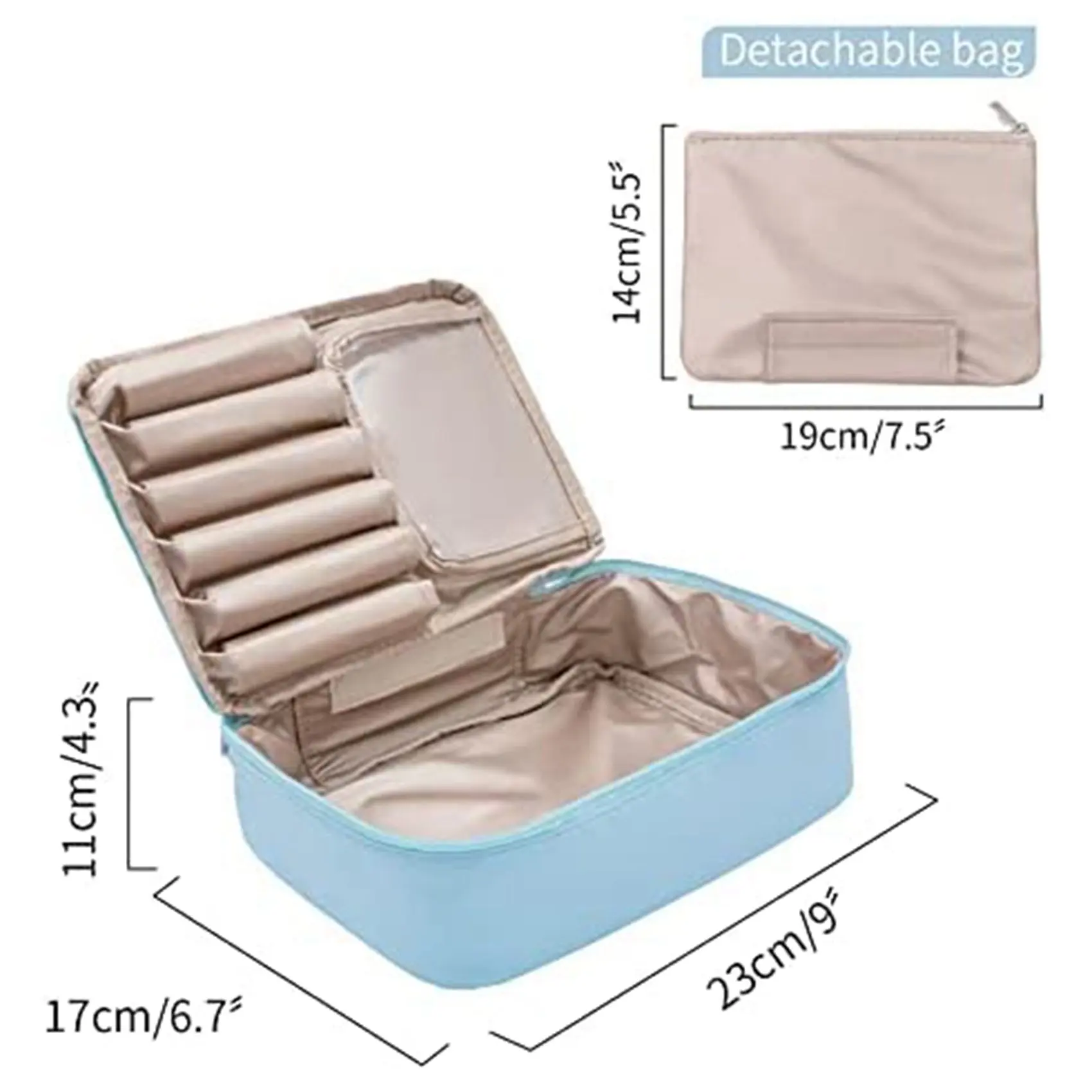 Multifunction Waterproof Cosmetic bag Organizer Makeup Brushes Train Case