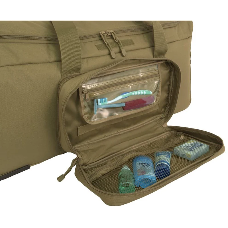 Good quality outdoor sports camouflage wheeled deployment bag for travel;  military field operation handbag with wheels