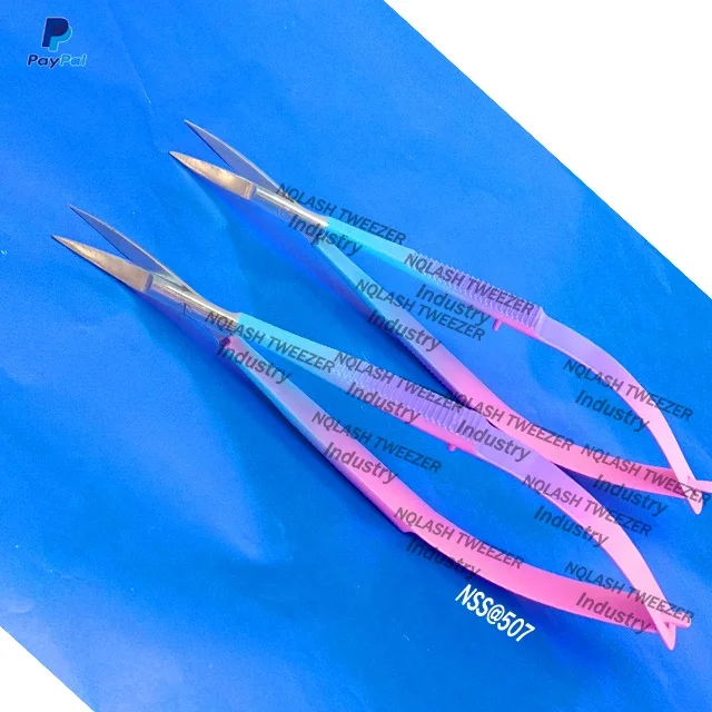 Professional Rainbow Color  Eyebrow Tweezers / Lash Flat Tip Beauty Brow Tweezers   Stainless Steel Custom Logo