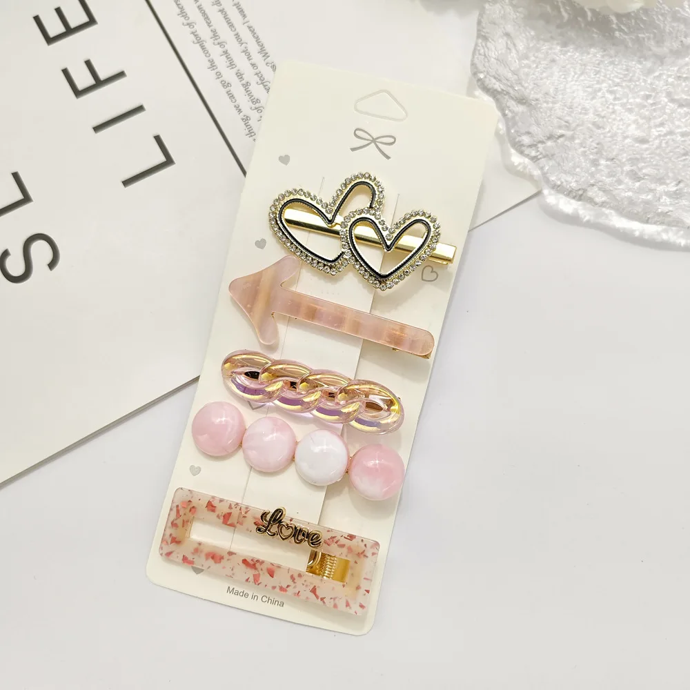 2024 New Designs Girls Hair Clips Pearl Hair Bobby Clips set hair accessories