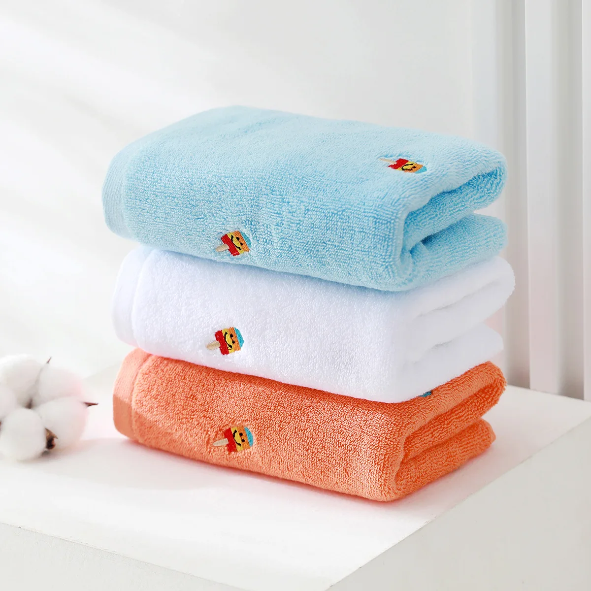 Custom Full Embroidery Bath Towel Women Girls Luxury Good Absorption Pure Cotton Soft Absorbent Face Towel