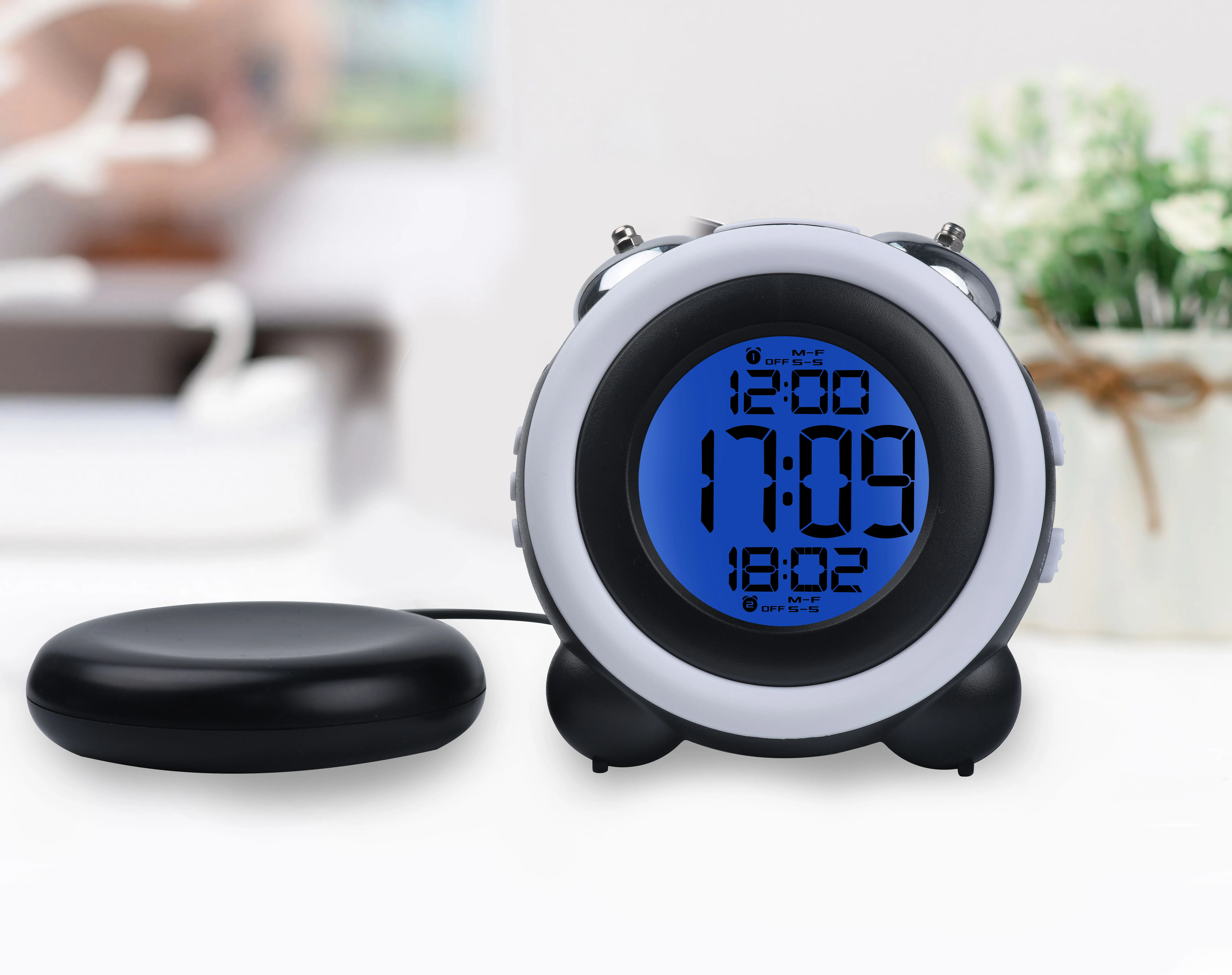 Multi-functional Dual Bell Vibrator Designed Children Alarm Clock for The Elderly  Kids or The Hearing-impaired