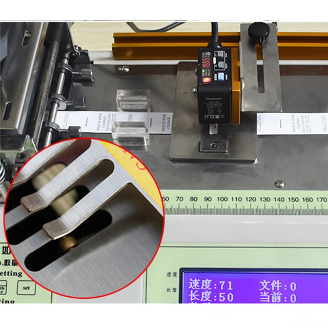 Factory price high quality computer  tape cutter hot&cold ribbon leather zipper fabric tape care label cutting machine