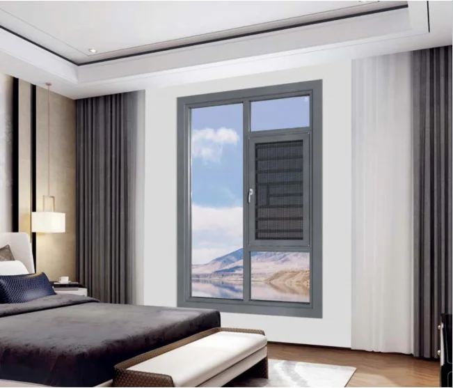 Modern style ventilation casement window, easily removable with optional guardrail
