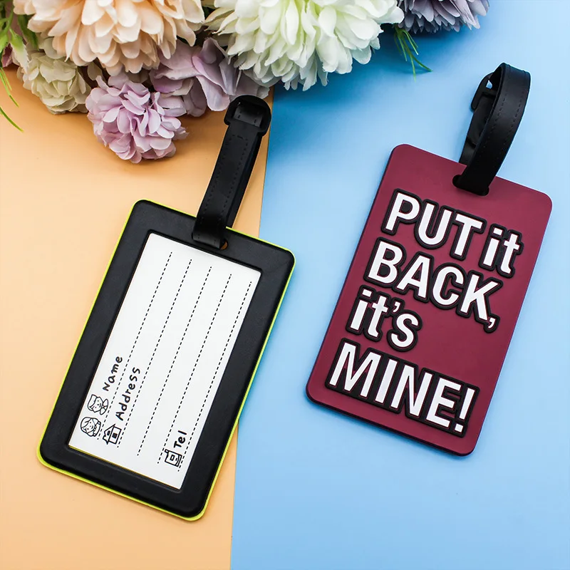 Custom 3D soft silicone luggage tag Gifts rubber bag tag/ pvc luggage tag Suitcase Identify Labels Promotional gifts