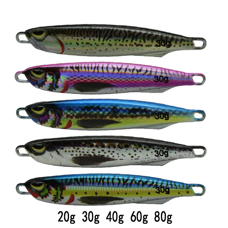 3D Print Sea Slow Jig Metal Jigging Spoon Laser Artificial Bait Boat Jig Lures Super Hard Fish Fishing Lures