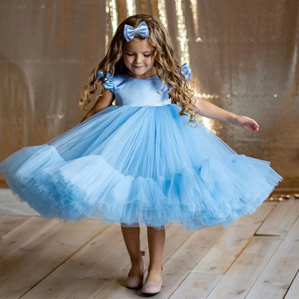 Summer Spring Flower Kids Fluffy Skirt For Girls 7 Colors Baby Party Tutu Dresses Wedding Princess