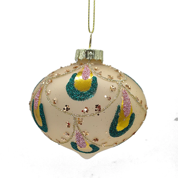 2024 New Arrival Christmas Glass Bauble Glass Ball Ornaments 3 PCS a Set