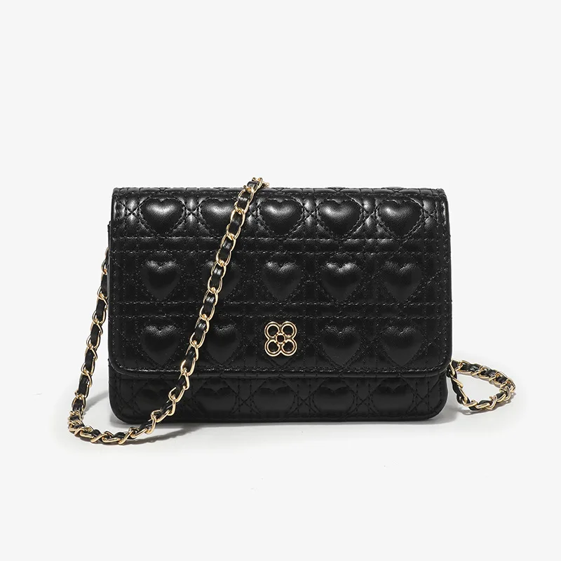 2024 new arrival fashion lady handbags black Rhombus pattern women bags lady single shoulder bags