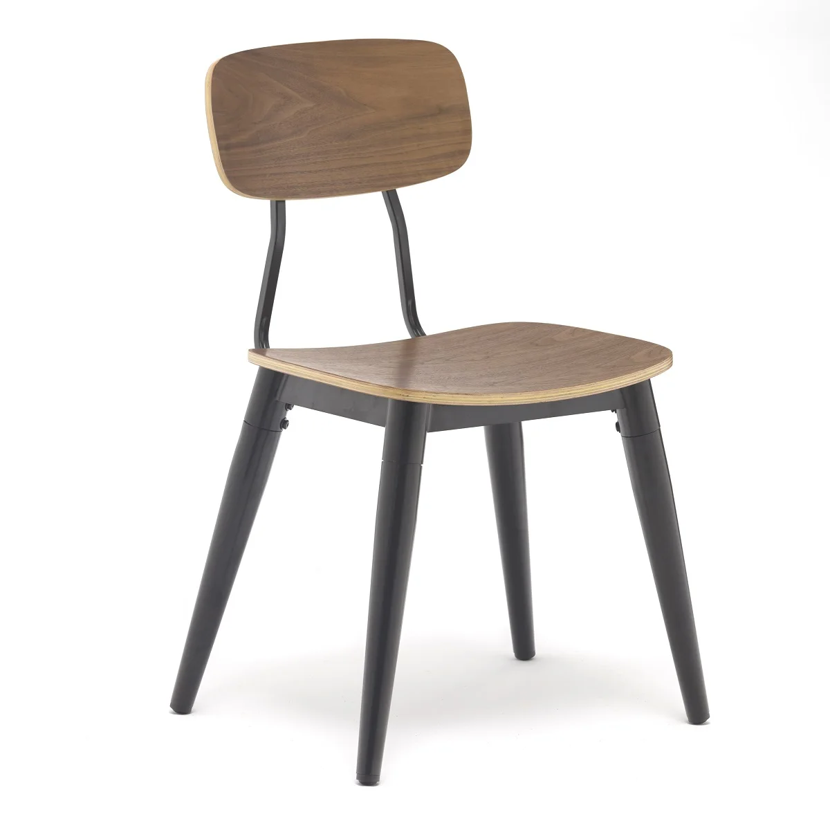 Metal Leg Kitchen Chair Dining Chair Metal Wood Seat Dining Room Chair Industrial for Sale