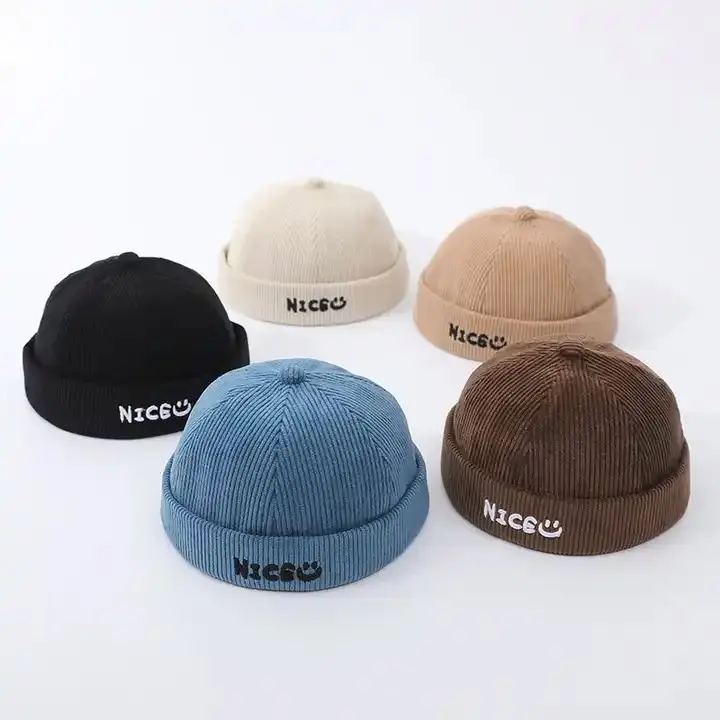 Wholesale With Hat Band Fashion Hats For Men Designer Brimless Caps Cap Male