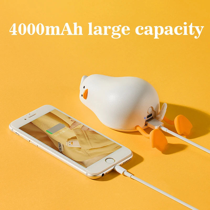 Mini Usb Pocket  Reusable Electric Portable Heater Duck Rechargeable Hand Warmer With Power Bank For Christmas Gift