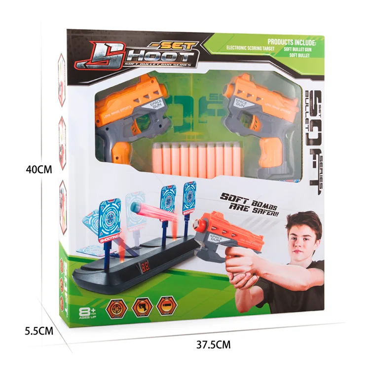 Popular Boys Toy Electronic Auto Reset Digital Scoring Shooting Game Target Soft Bullet Gun Shooting Target Toy For Kids