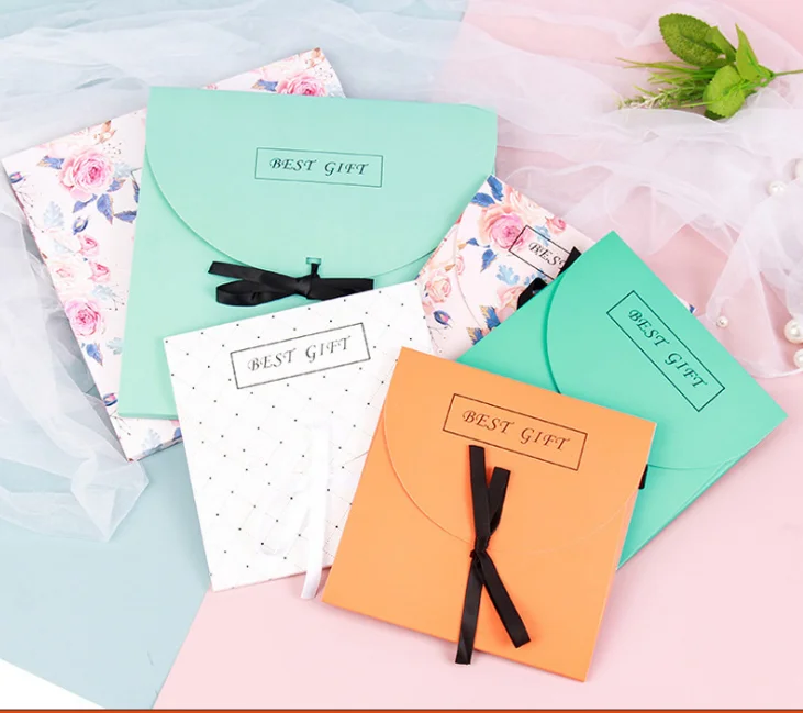 Custom Thank You Cards Wedding Invitation Cards Ribbon Greeting Cards with Envelopes