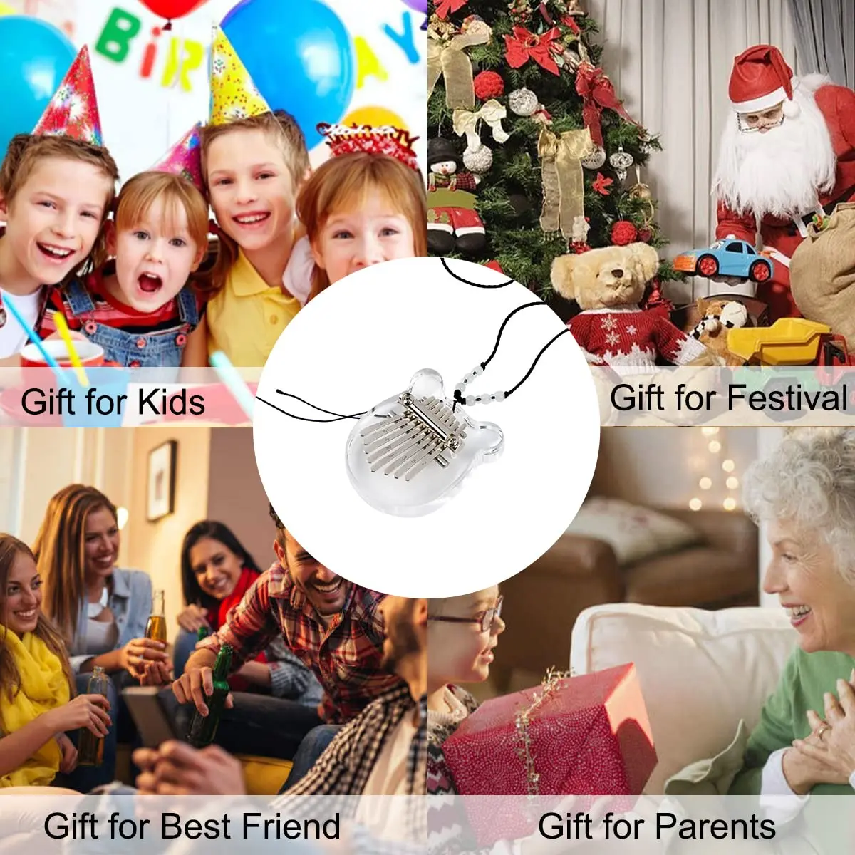 Wholesale Kalimba 8 Key Finger Piano Marimba with Pendant Gift for Christmas/Xmas/Thanksgiving