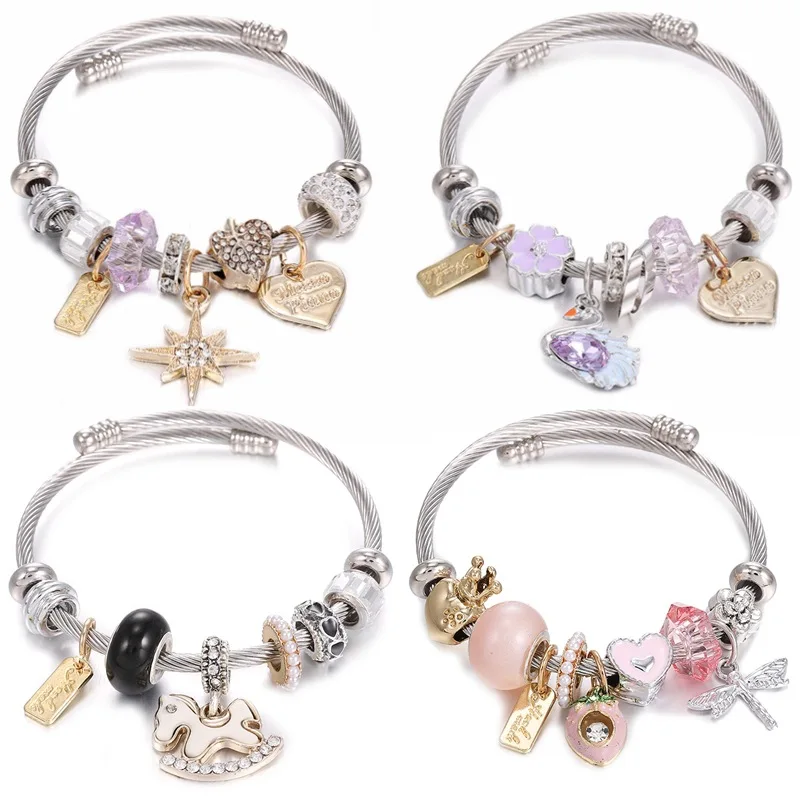 Stainless Steel Diamond Setting Bracelet High Quality Fashionable Charm Bracelet