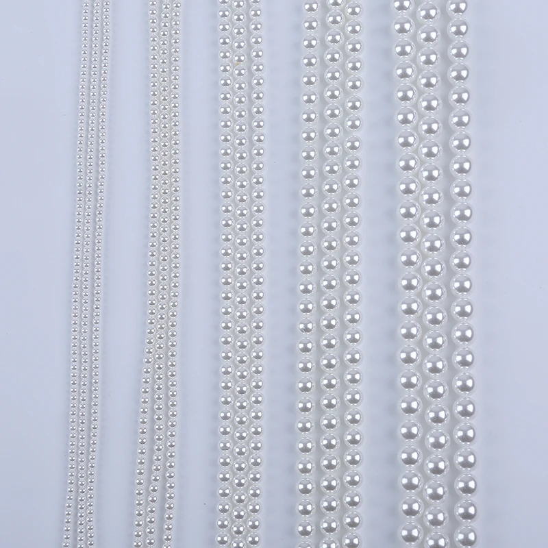 White 3-10mm glass bead Imitation pearl DIY jewelry accessories round glass beads strand for jewelry making
