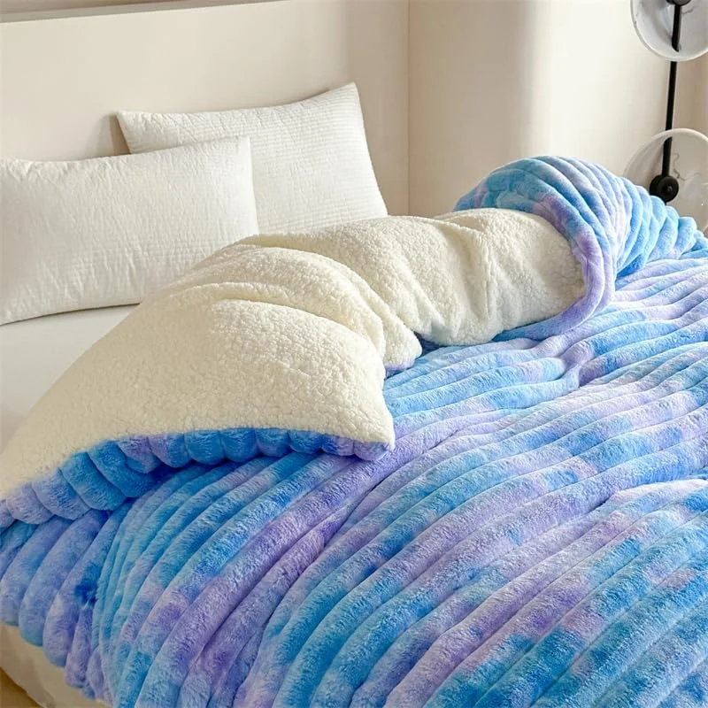 Soft Lightweight Faux Fur Throw Blanket Rabbit Fur Blanket Cozy Warm Blankets