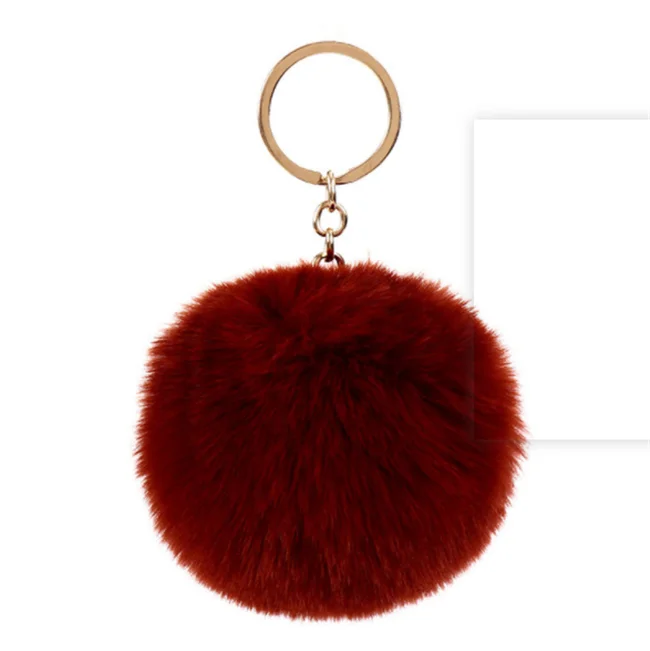 Pom Poms Keychains Faux Rabbit Fur Pompoms Keyring Fluffy Pompoms Keychain