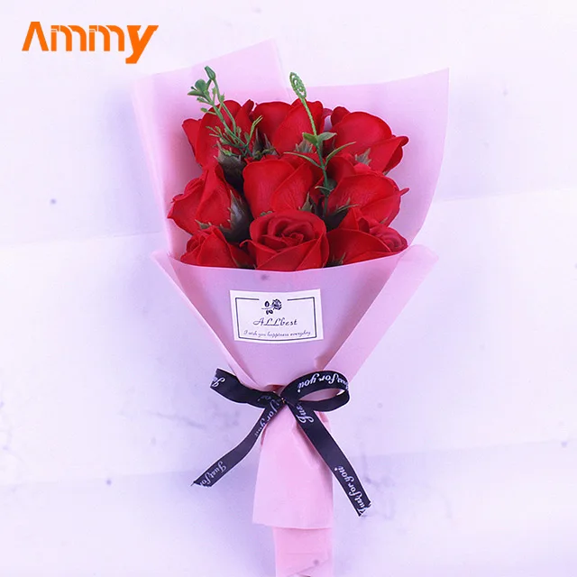 Ammy valentines day gift 9 Soap flower simulation bouquet gift for mothers day gifts artificial flowers bouquet