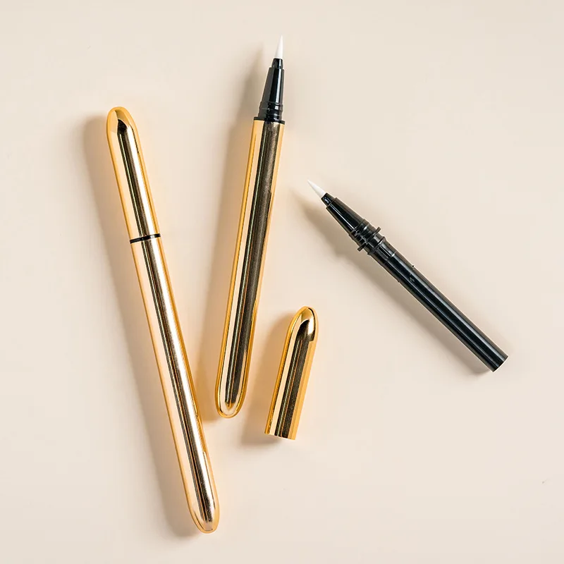 0.8ml Gold Fashionable Aluminum Liquid Eyeliner Tube With Steel Ball High Quality Empty Eyeliner Tube
