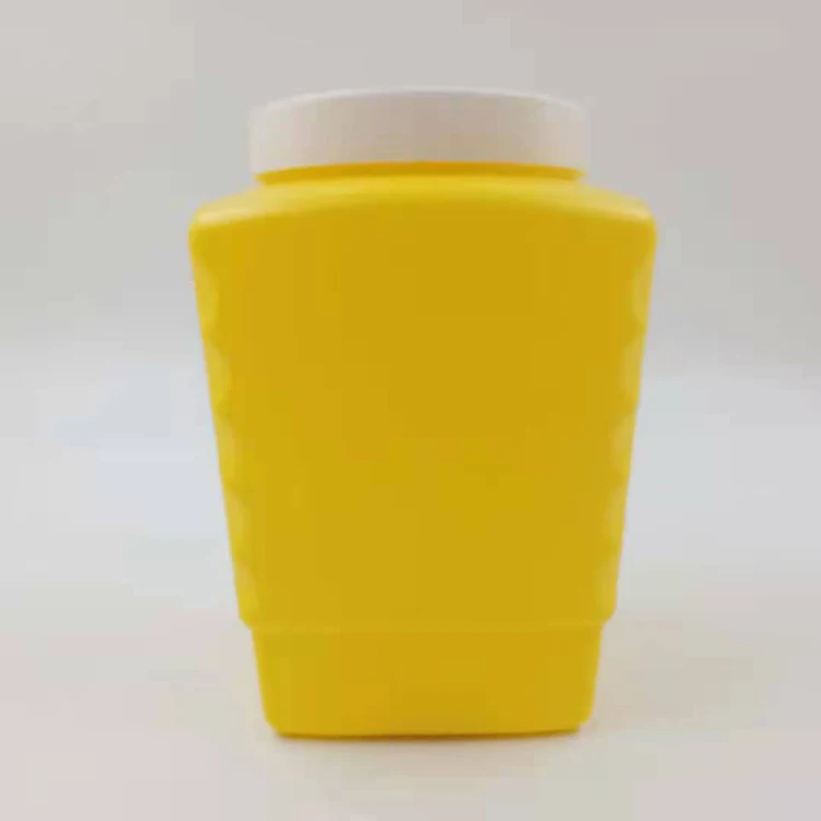 Custom LOGO 1L 1000ml HDPE Plastic Container Yellow SpongeBob Plastic Jar with Screw Cap For Storage Food Candy With Powder